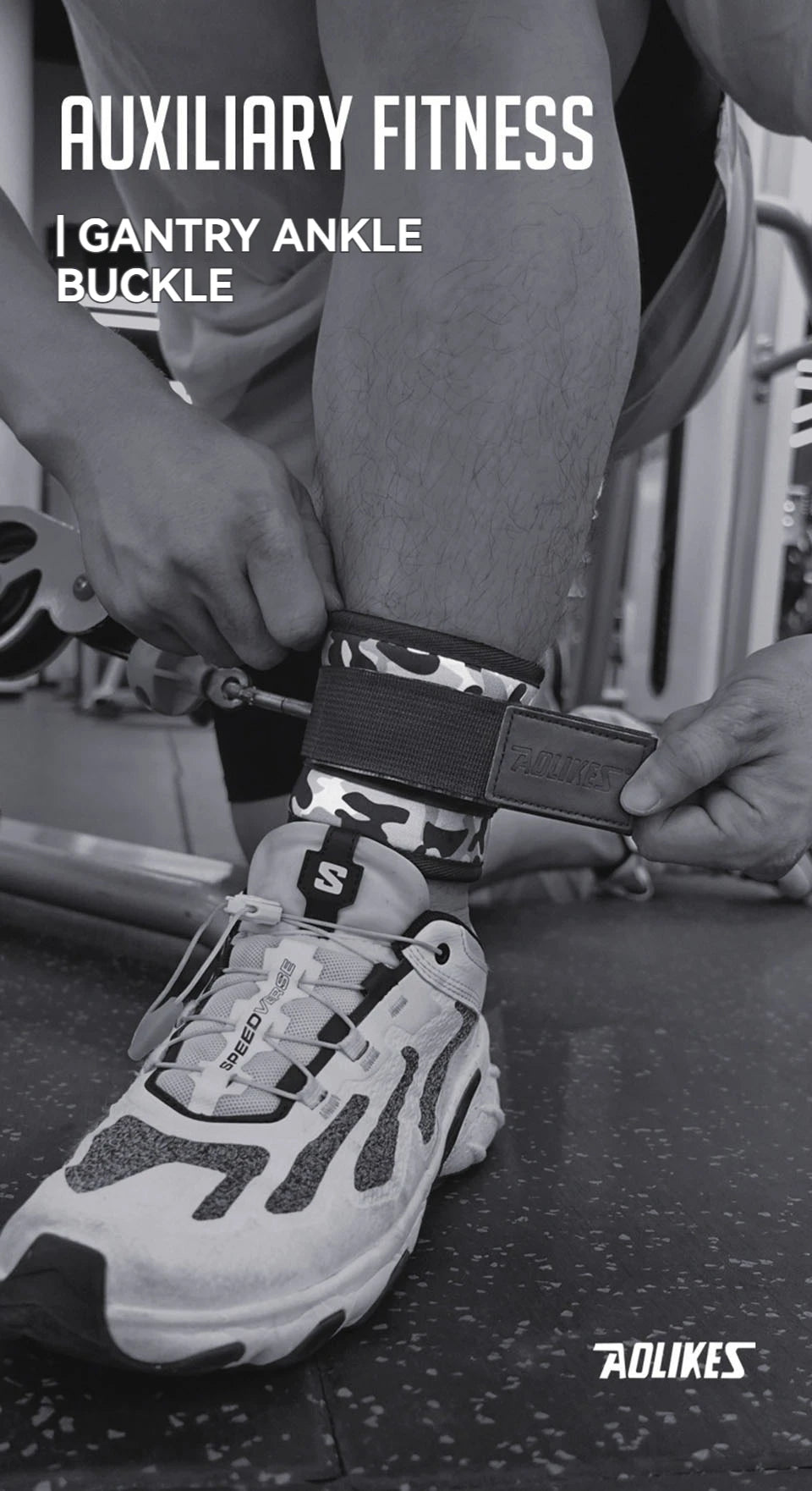 Adjustable D-Ring Ankle Straps for Cable Machines