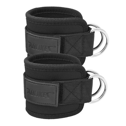Adjustable D-Ring Ankle Straps for Cable Machines