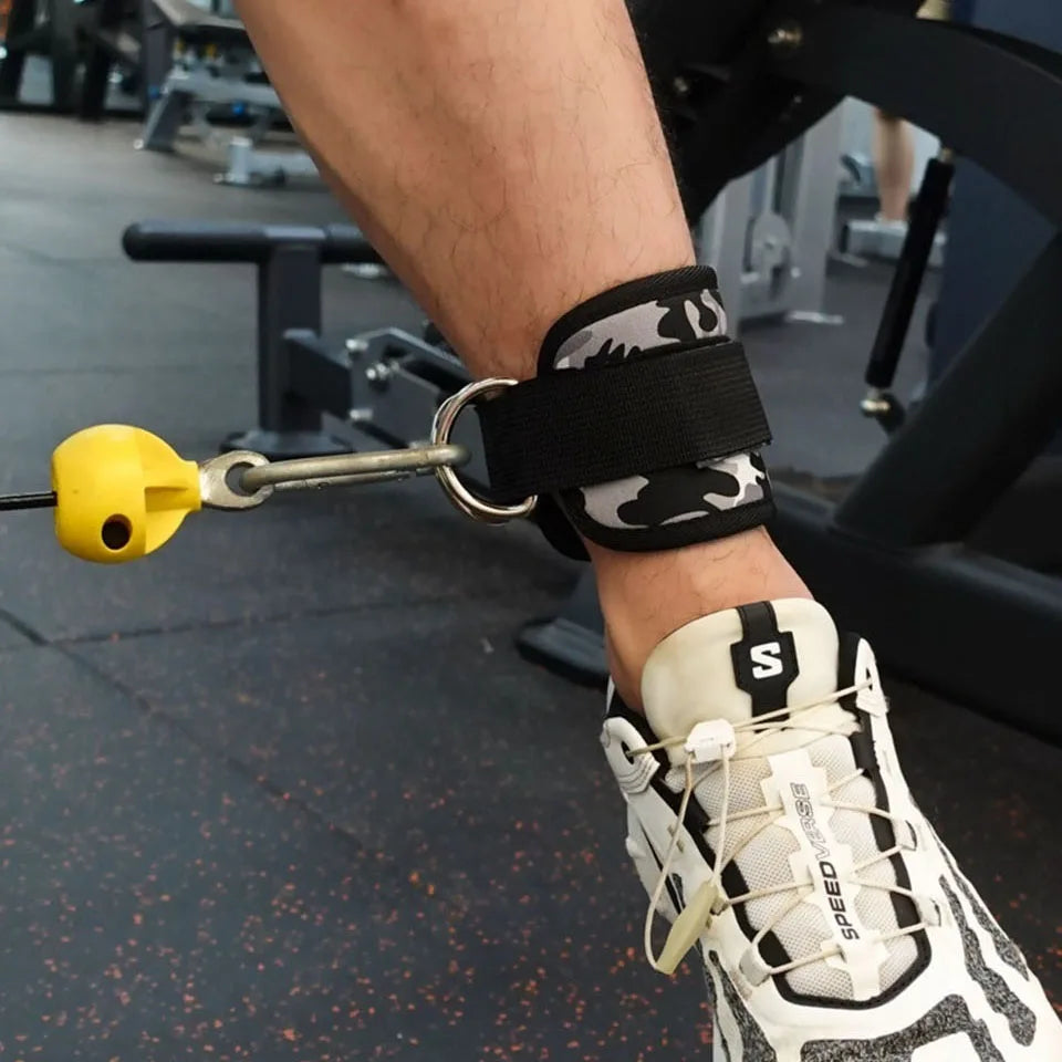 Adjustable D-Ring Ankle Straps for Cable Machines