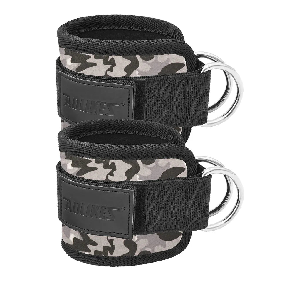 Adjustable D-Ring Ankle Straps for Cable Machines