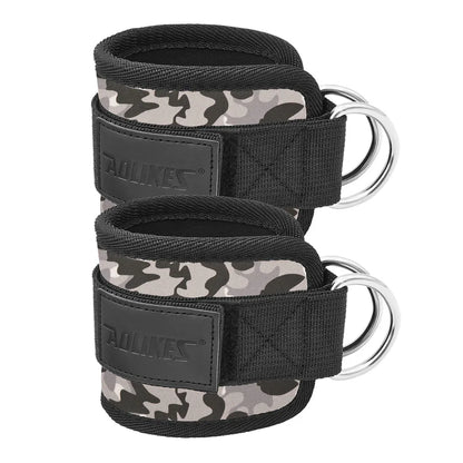 Adjustable D-Ring Ankle Straps for Cable Machines