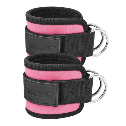 Adjustable D-Ring Ankle Straps for Cable Machines