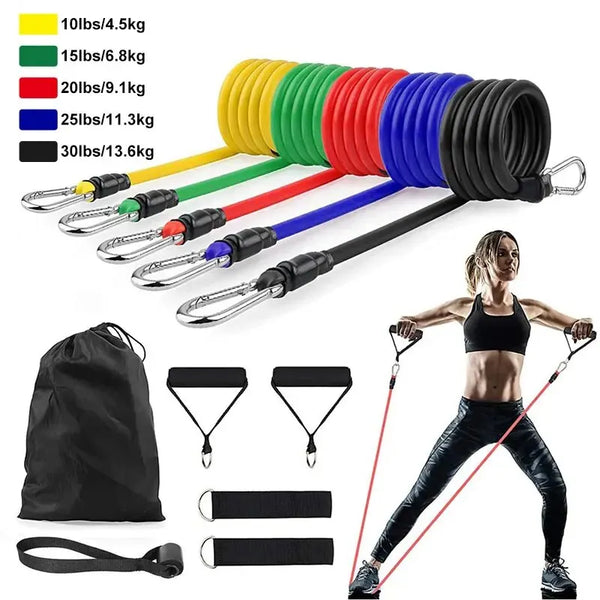 11pcs/Set Pull Rope, Resistance Bands, Portable Fitness Equipment.