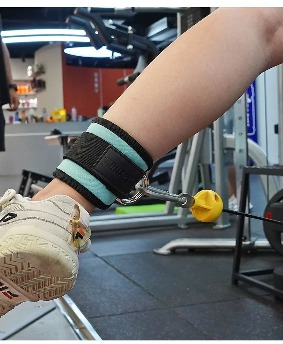 Adjustable D-Ring Ankle Straps for Cable Machines