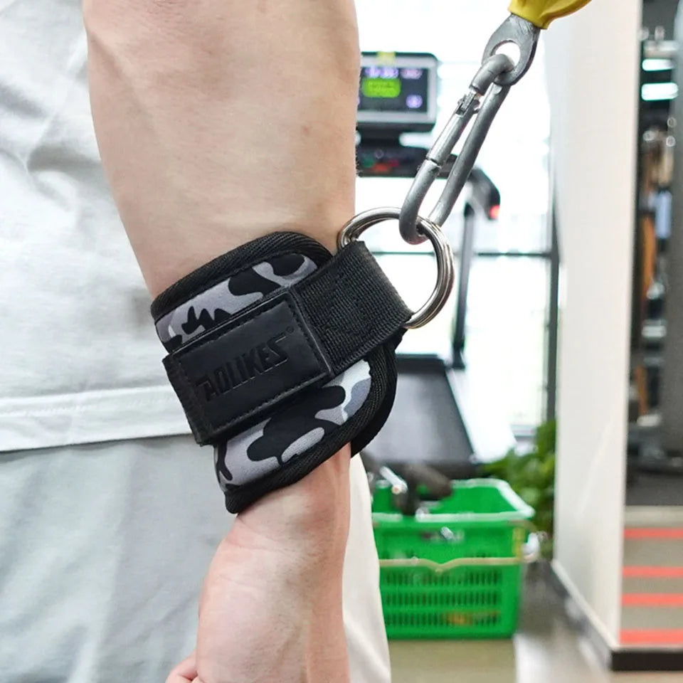 Adjustable D-Ring Ankle Straps for Cable Machines