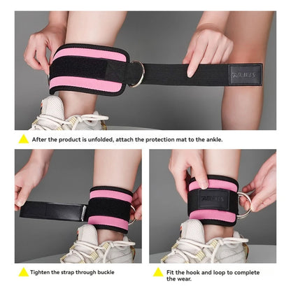 Adjustable D-Ring Ankle Straps for Cable Machines
