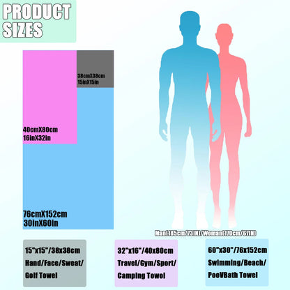 1 Pcs Microfiber Sports Towel